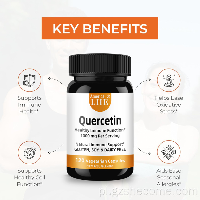 Organiczne kapsułki kercetyny wegetariańskie wspierają zdrowie immunologiczne